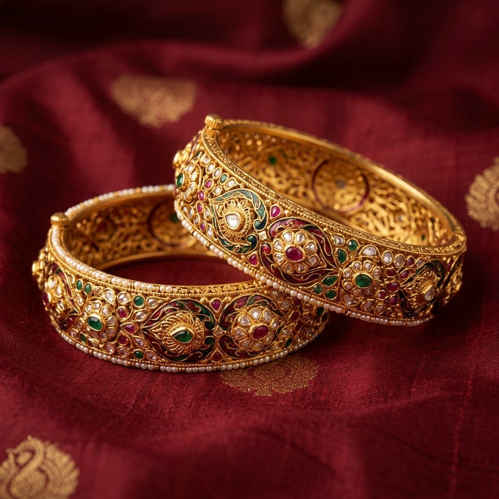 Ganesha Motif Gold Kada - Image 2